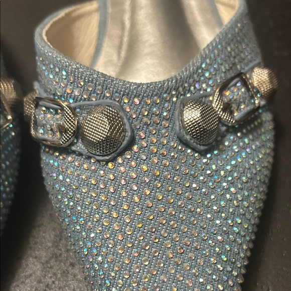 Sparky Sky Blue Slip-On Mules with Silver Accents - Picture 4 of 6